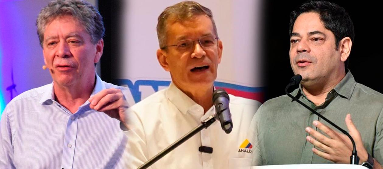 Bruce Mac Master, presidente de la Andi; Javier Díaz Molina, presidente ejecutivo de Analdex Colombia; Guillermo Herrera, presidente ejecutivo de Camacol. 