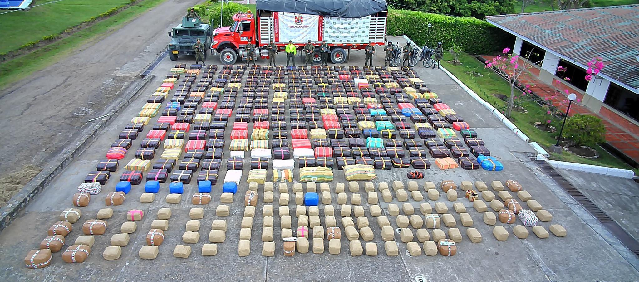 Las toneladas de marihuana decomisadas.