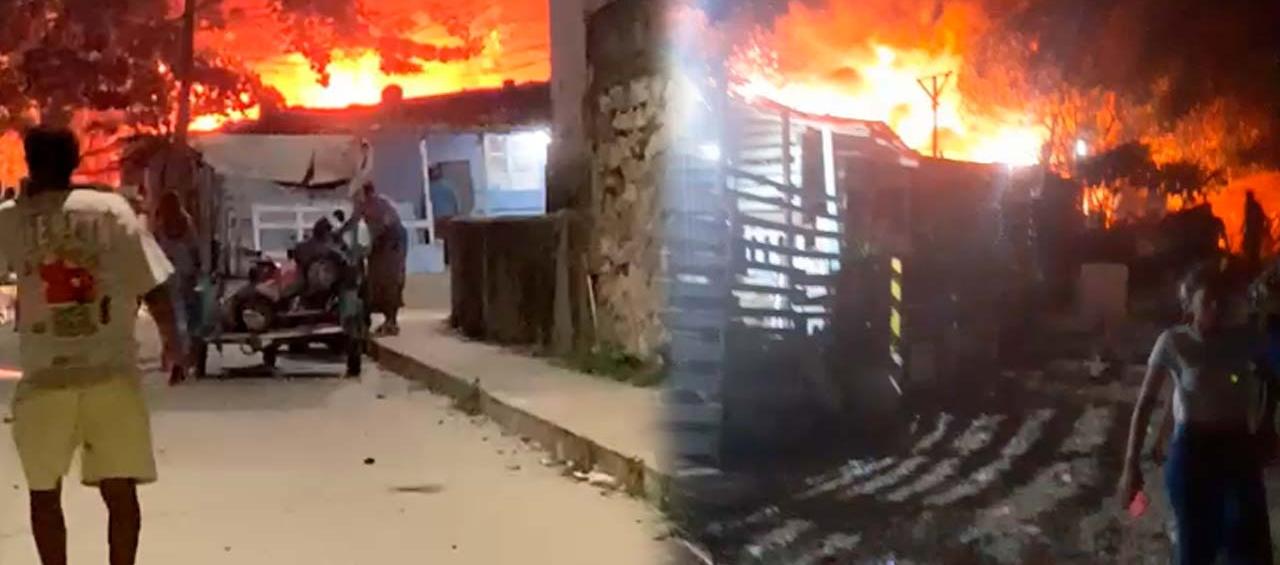 Imágenes del incendio en las viviendas.
