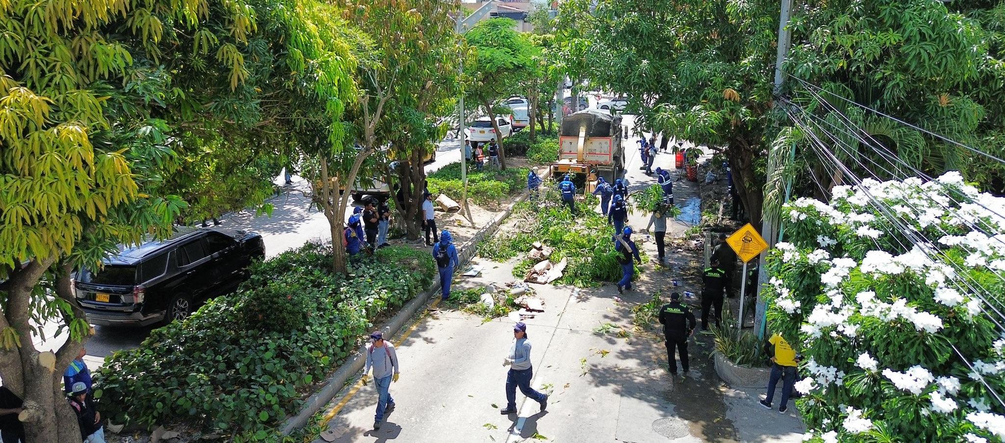 La jornada de limpieza este jueves en la carrera 46 con calle 93.