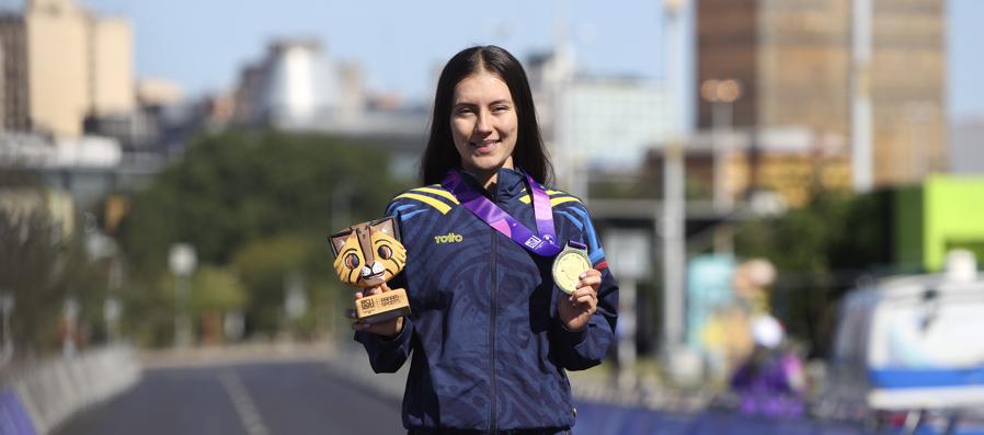 Ciclista colombiana Natalia Garzón.