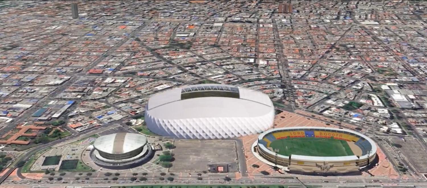 Render de nuevo estadio de Bogotá.