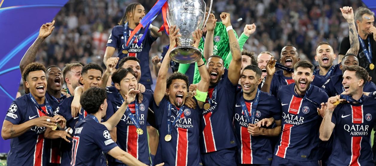 Imagen del PSG campeón de la Champions.