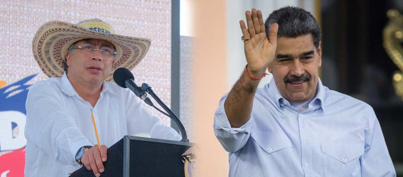 El Presidente Gustavo Petro y el mandatario venezolano Nicolás Maduro.