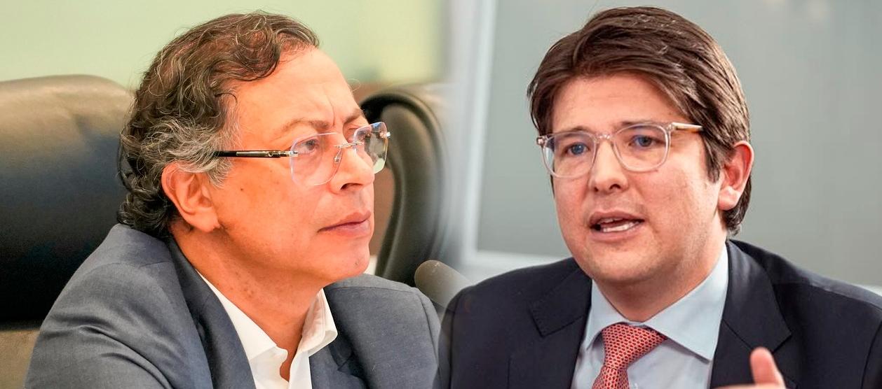 El Presidente Gustavo Petro y el senador Miguel Uribe Turbay.