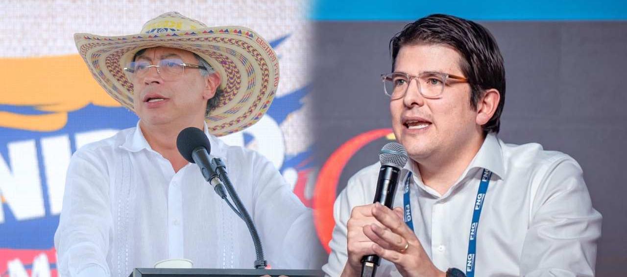 El Presidente Gustavo Petro y el senador Miguel Uribe.