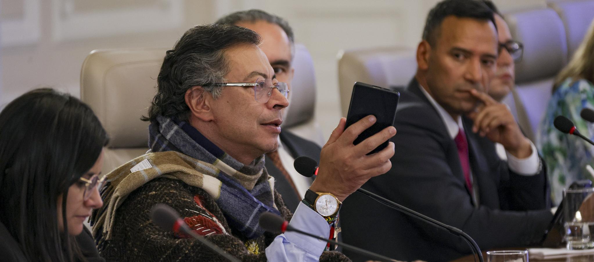 Presidente Petro durante Consejo de Ministros.