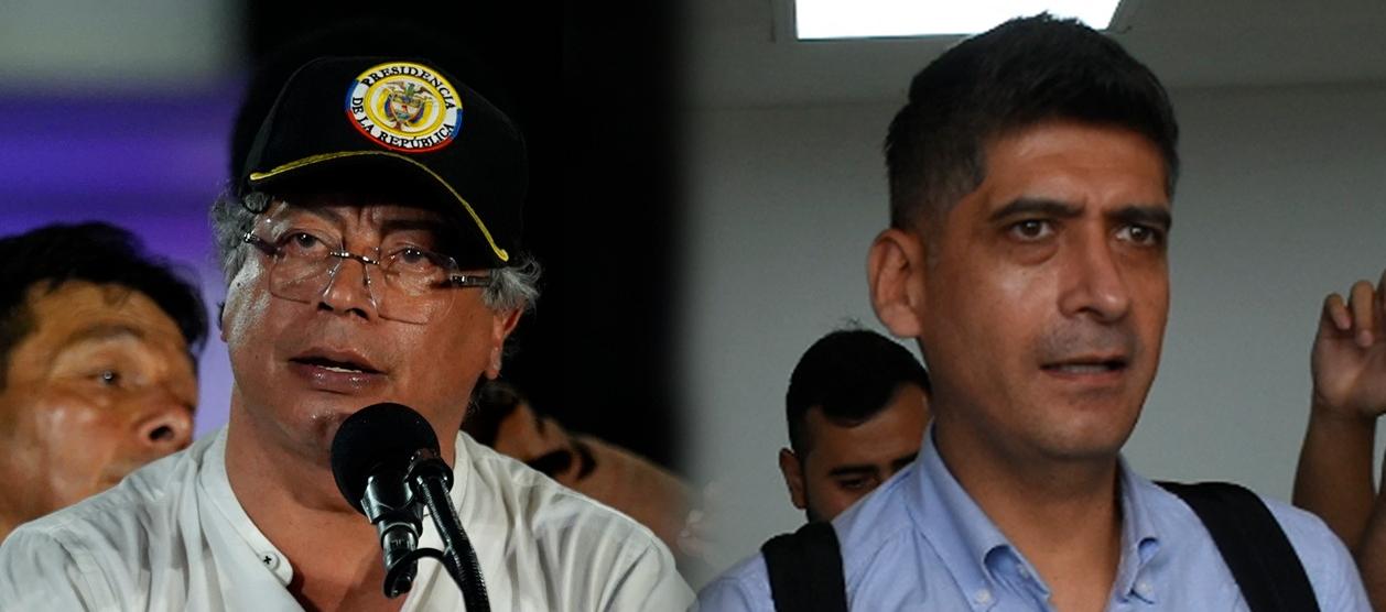 El Presidente Gustavo Petro y el fiscal Mario Burgos.