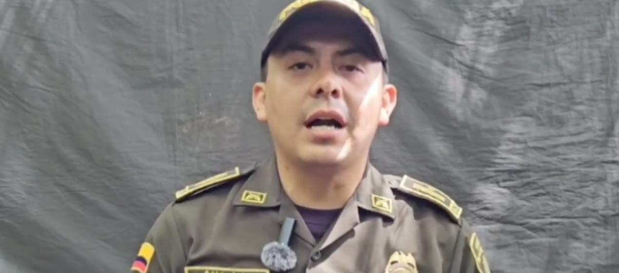 Franki Esley Hoyos Murcia, uno de los policías secuestrados. 