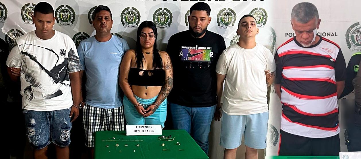 Los seis capturados.