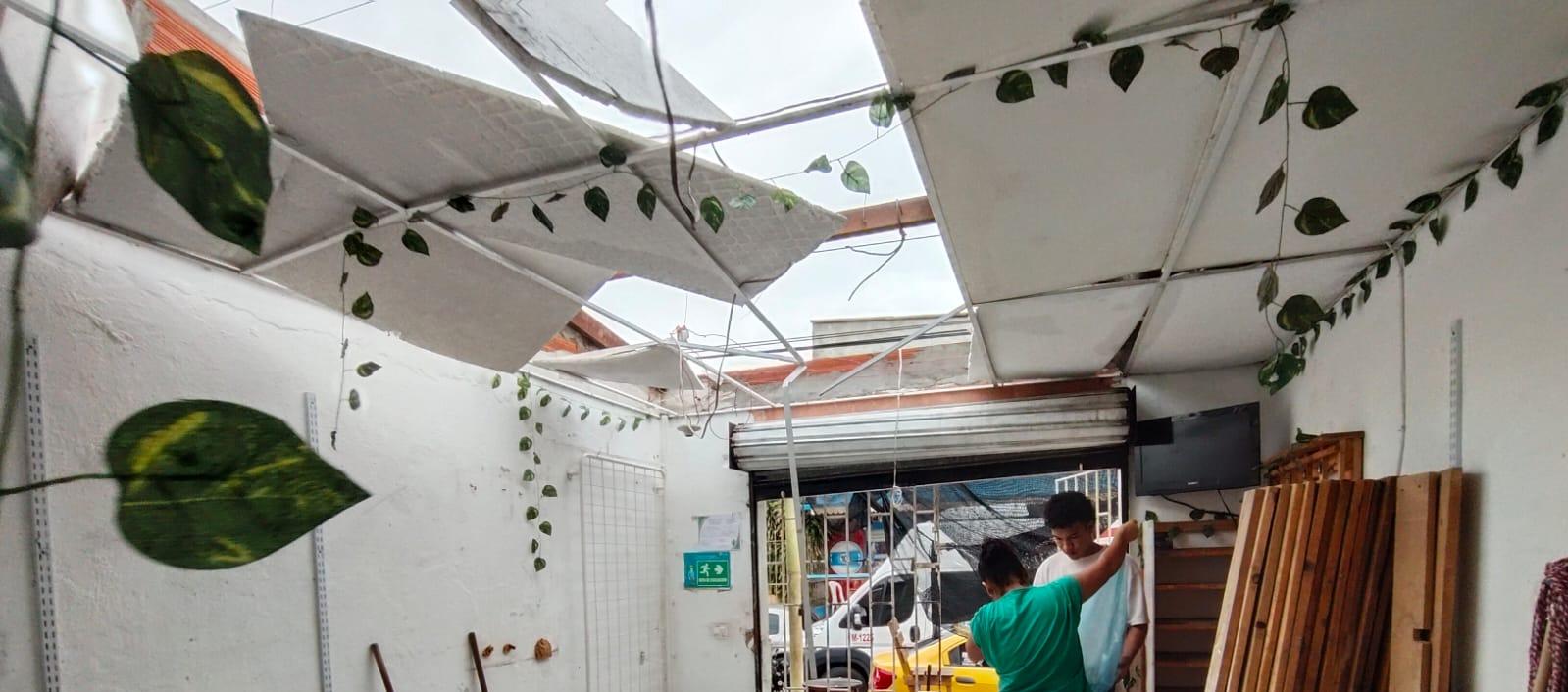 Casa afectada en Soledad por el vendaval.