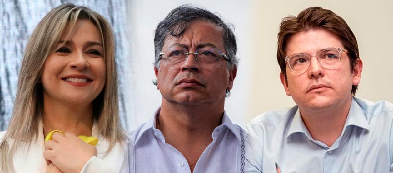 Vicky Dávila, Gustavo Petro y Miguel Uribe Turbay.