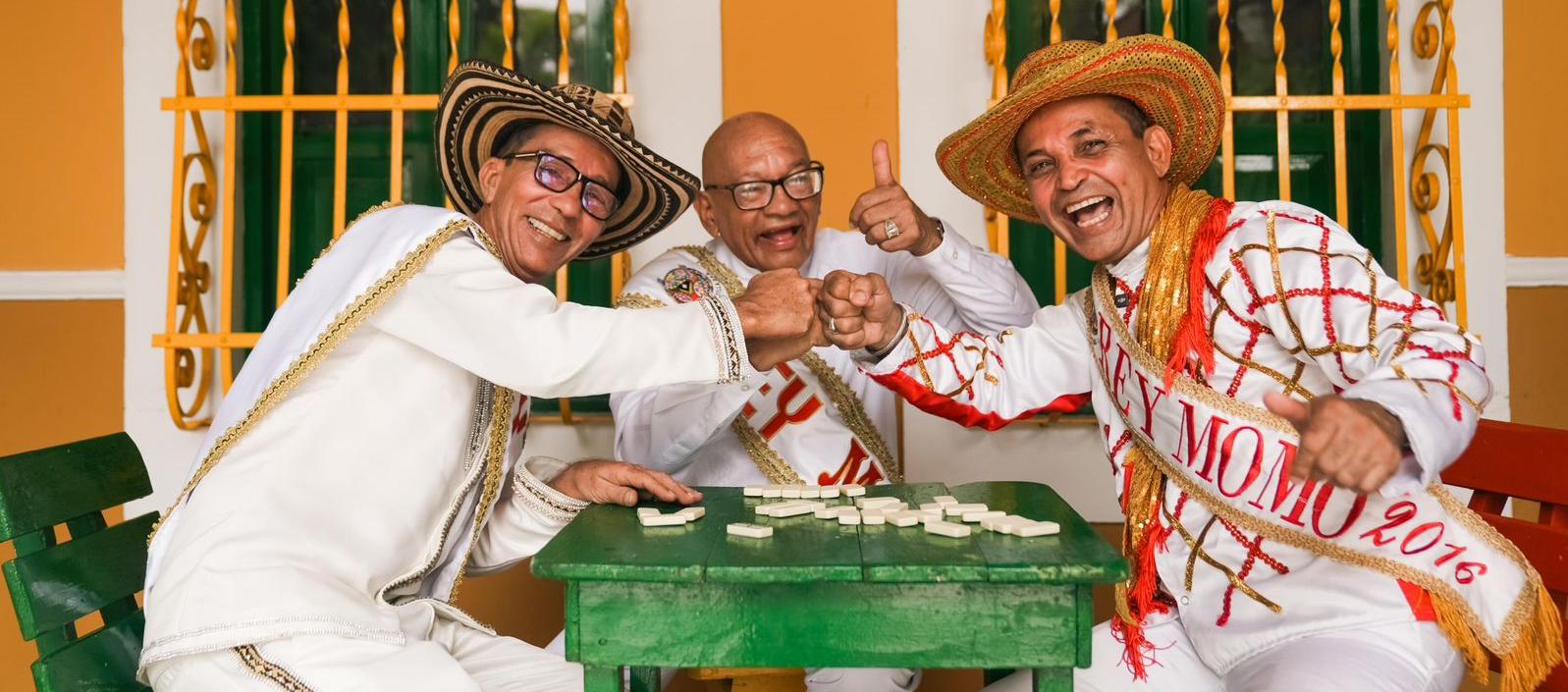 Reyes momos del Carnaval de Barranquilla, Sebastián Guzmán, Gabriel Marriaga y Lisandro Polo.