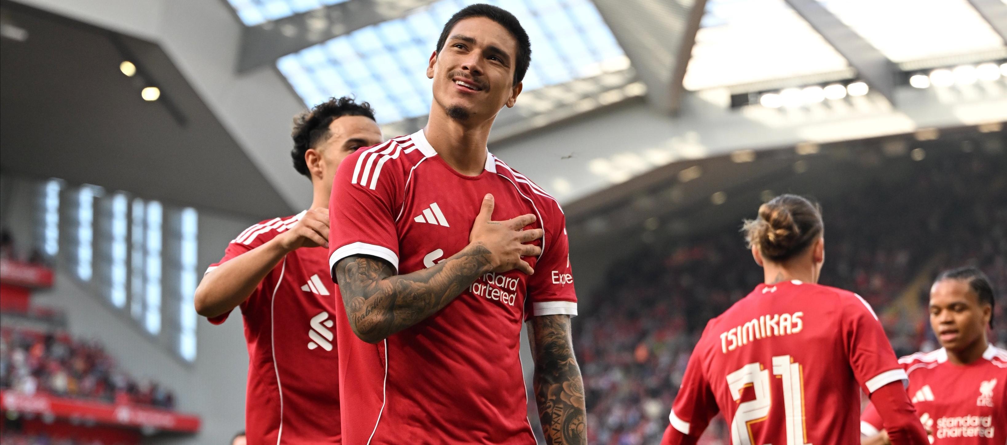 Darwin Núñez jugó tres temporadas en el Liverpool. 