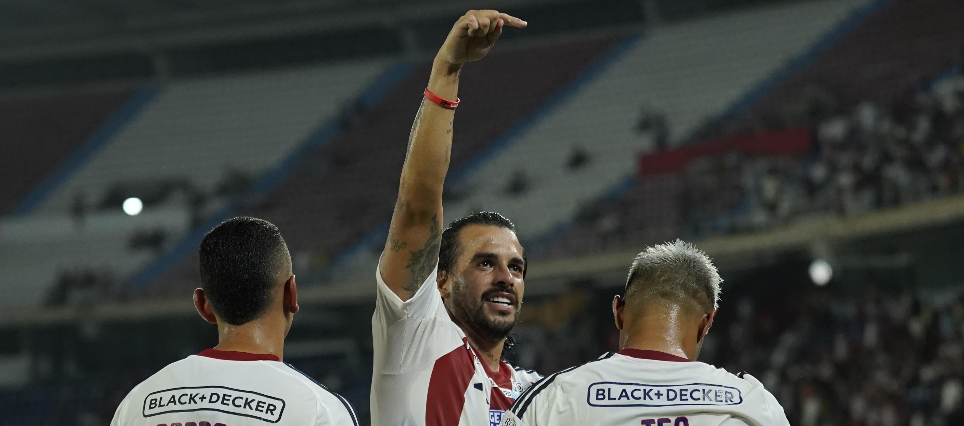 Javier Báez, autor de los goles de la victoria de Junior sobre Atlético.