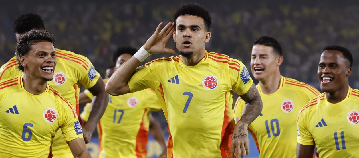 Richard Ríos, Luis Díaz, James Rodríguez y Jhon Arias, jugadores de la Selección Colombia.