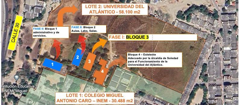 Planos de la sede de la Uniatlántico en Soledad. 