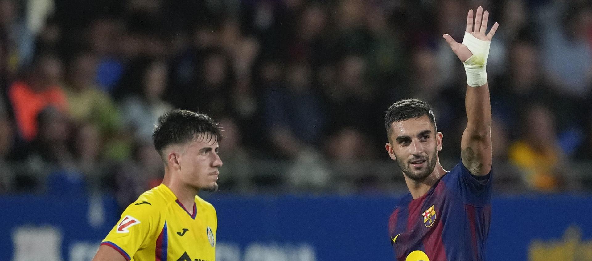 Ferran Torres celebrando uno de sus goles.