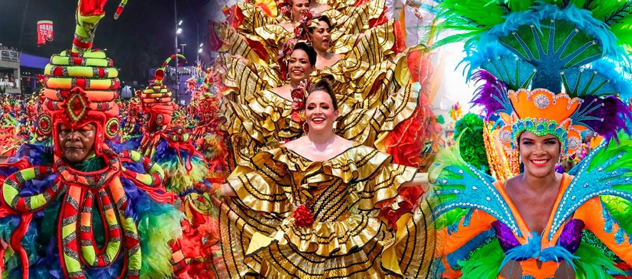 Carnaval de Río de Janeiro, Barranquilla y Curazao. 