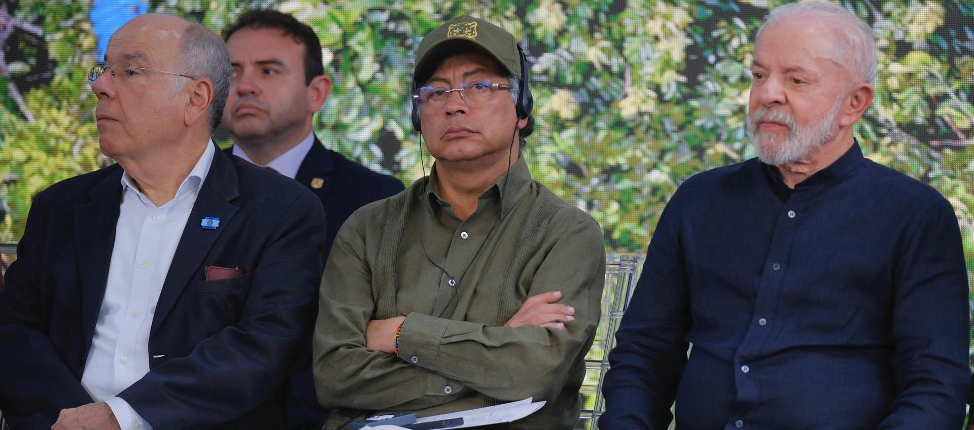El Presidente Gustavo Petro junto al Presidente de Brasil Luiz Inacio Lula da Silva. 