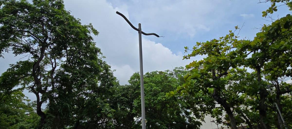 Hurtaron 22 luminarias.