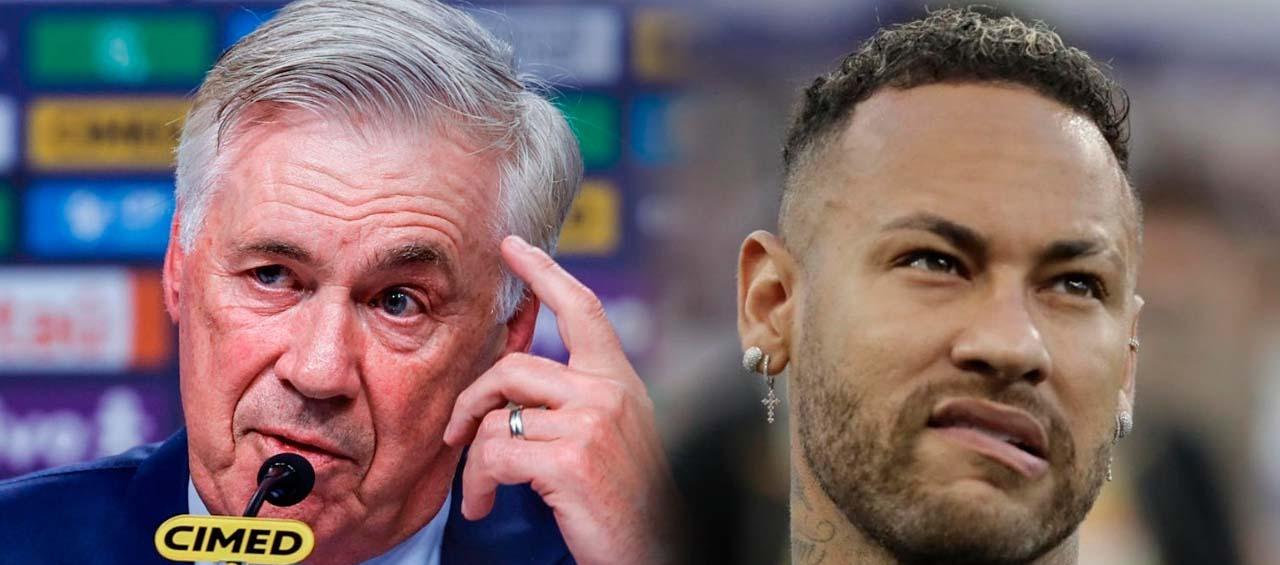 Carlo Ancelotti y Neymar.