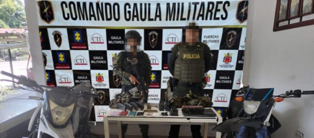 Material de guerra incautado por las autoridades en Zona Bananera. 