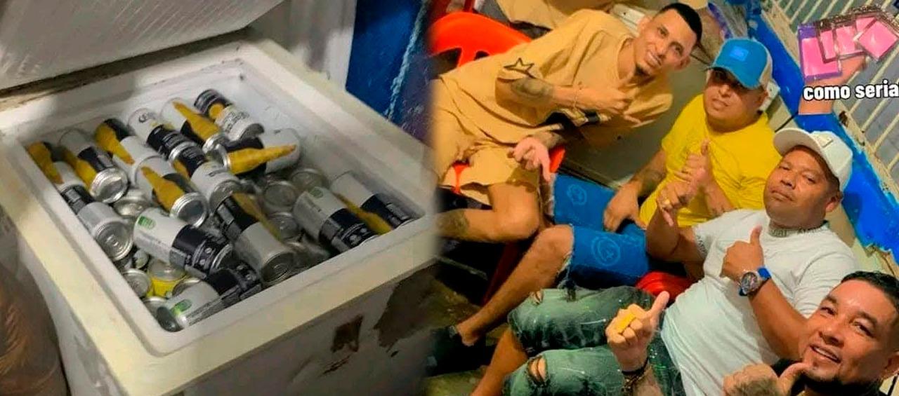 Cerveza en cantidad durante la celebración en la Penitenciaría El Bosque. 