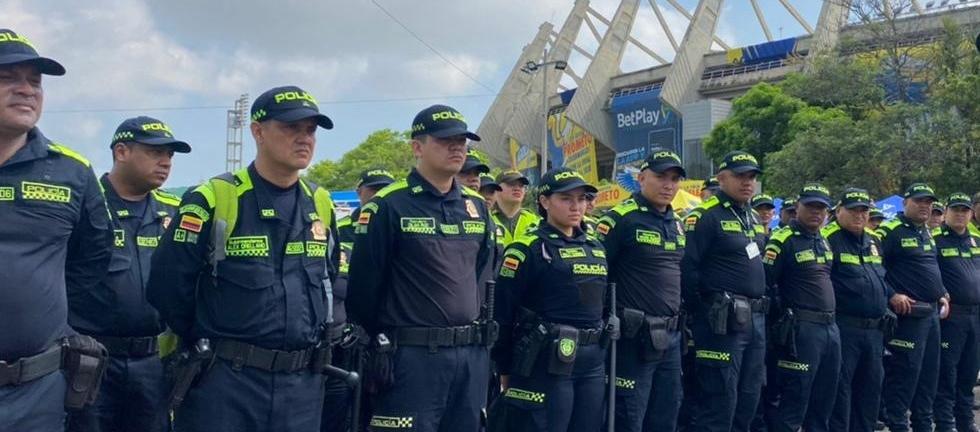 Uniformados de la Policía de Barranquilla. 