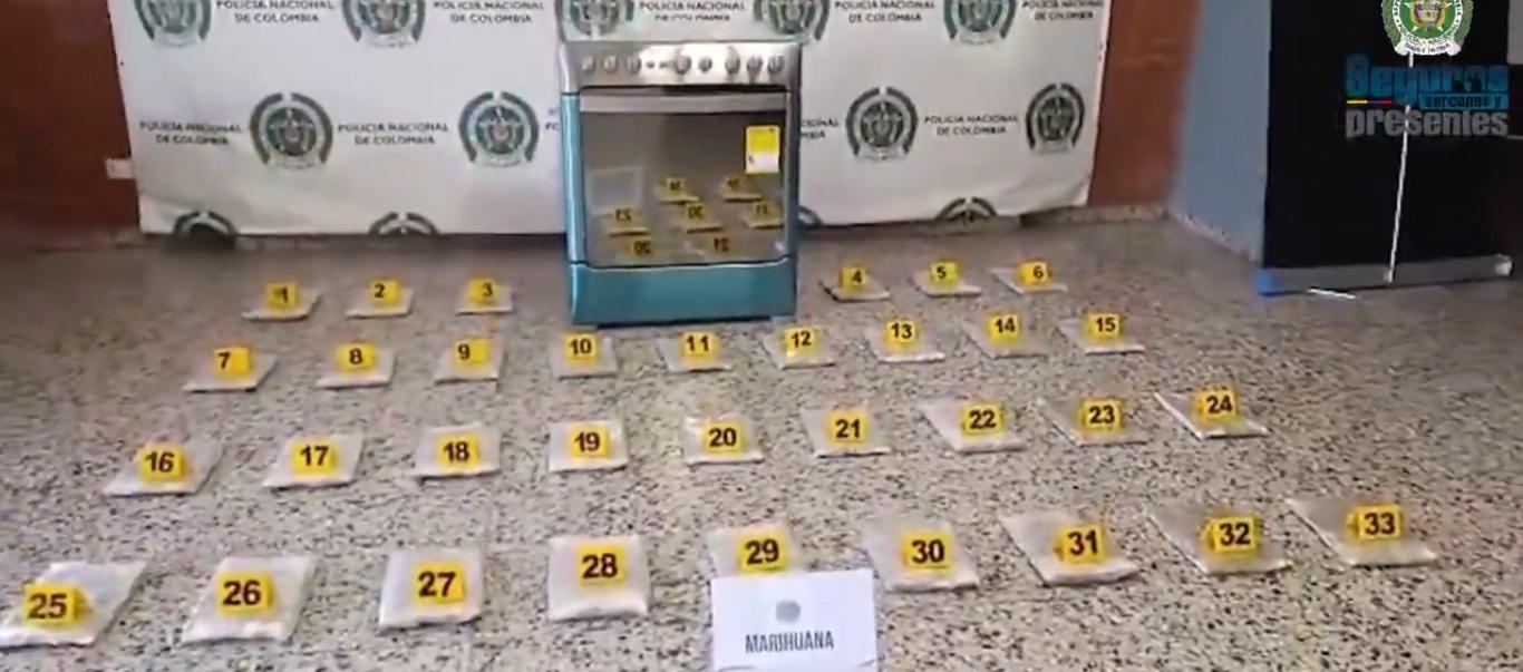 La estufa donde estaba oculta la droga. 