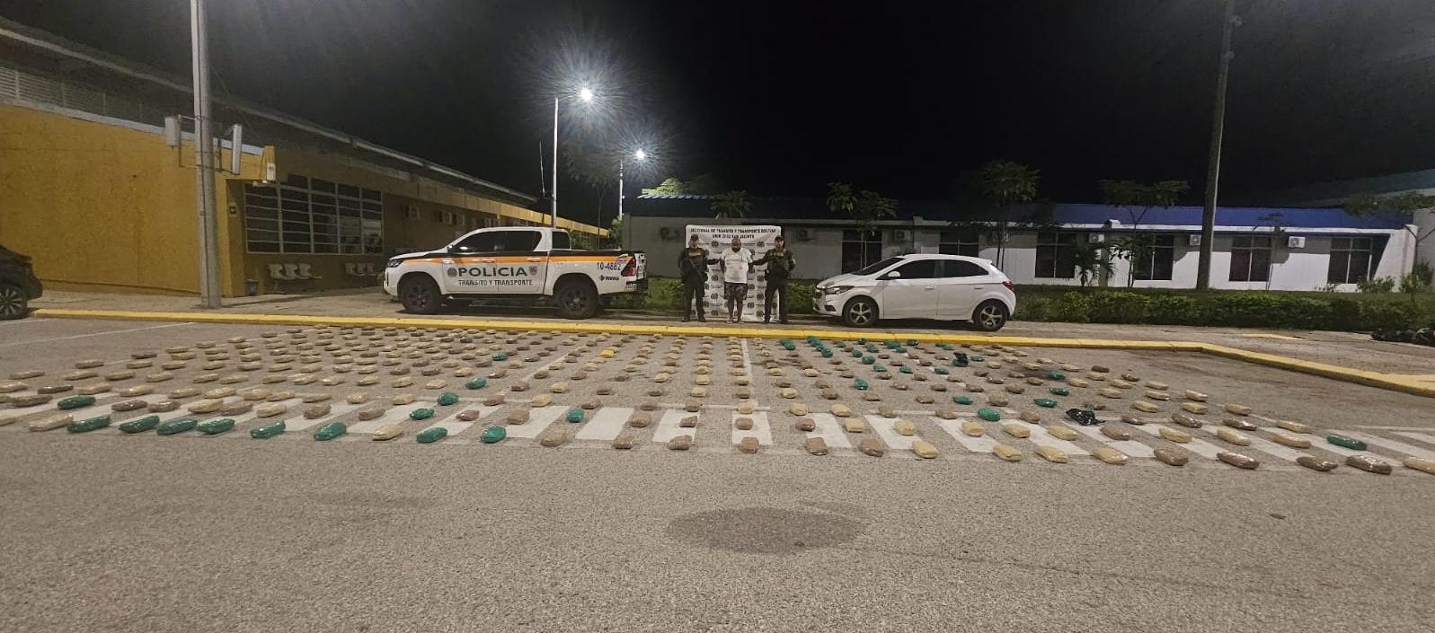 Droga incautada y hombre capturado. 