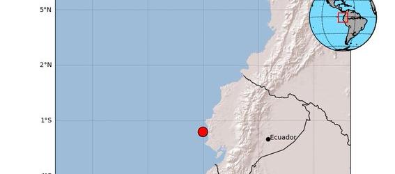 Imagen del epicentro del sismo en Ecuador. 
