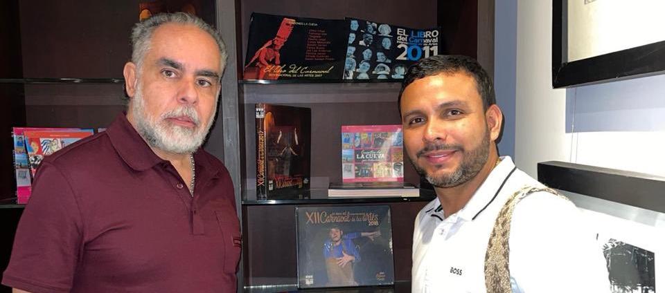 El ministro del Interior, Armando Benedetti, y el candidato a la rectoría de la UA, Wilson Quimbayo.