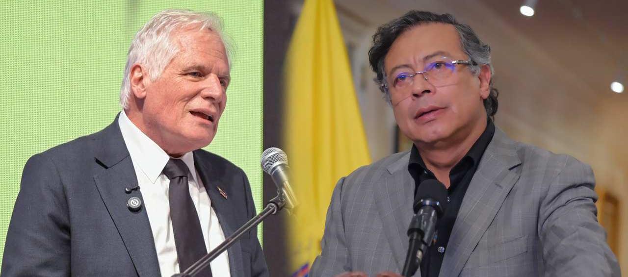El precandidato Miguel Uribe Londoño y el Presidente Gustavo Petro.