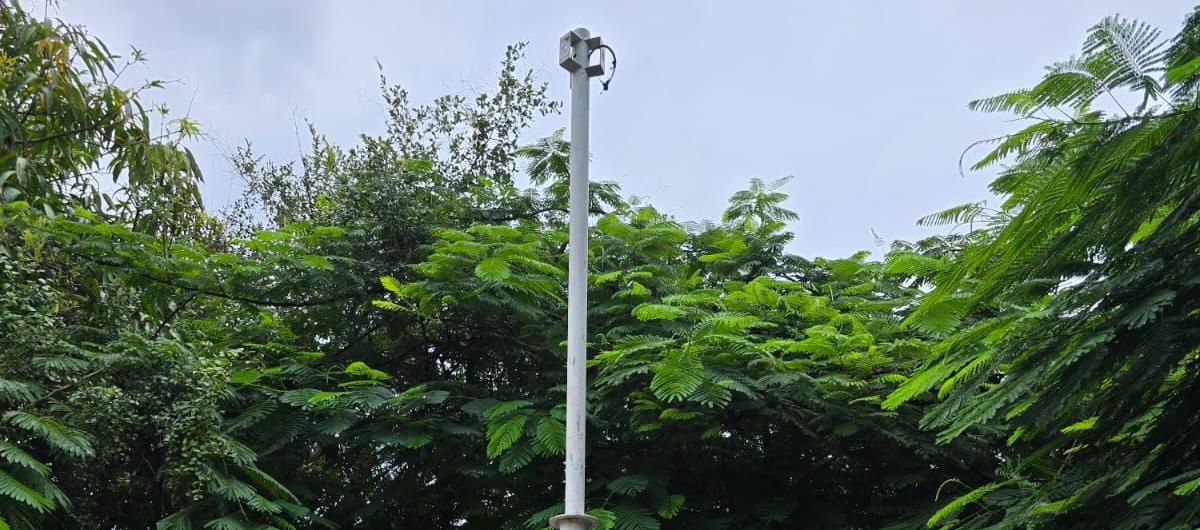 Iluminación en parque de Barranquilla.