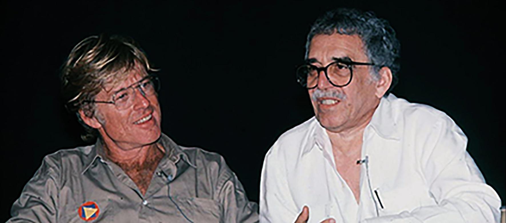 El actor Robert Redford y Gabriel García Márquez.