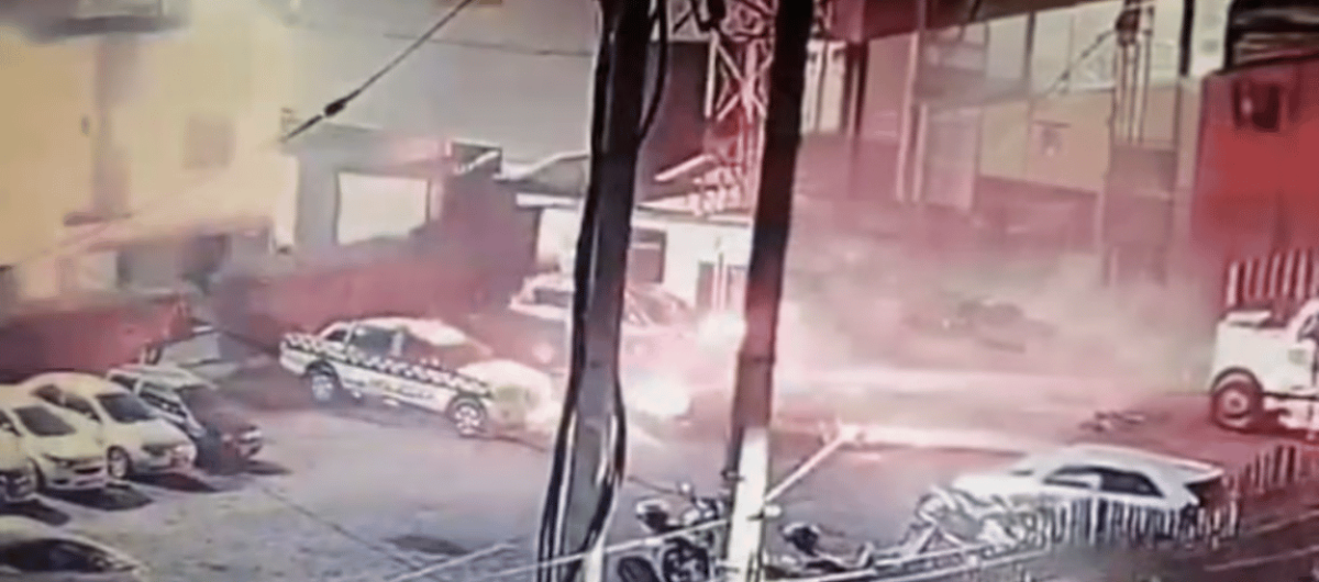 Incendio tras motín en la estación de Policía de Funza.  