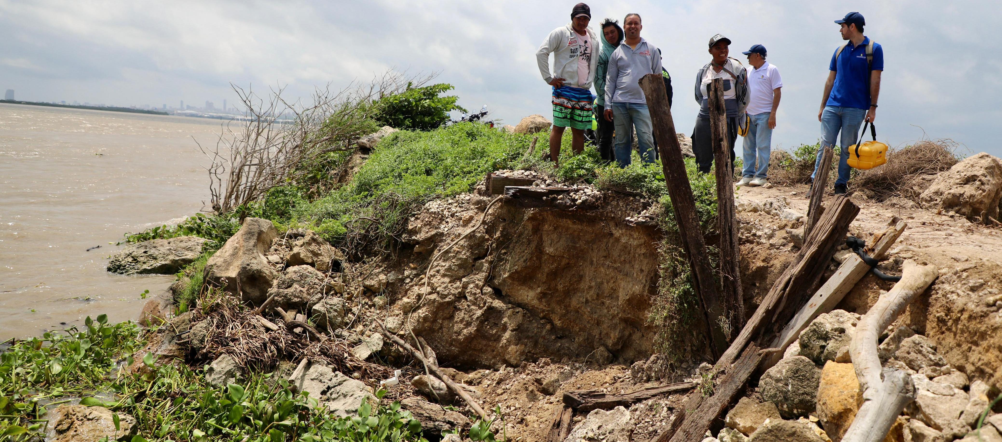 El tramo afectado del tajamar occidental.