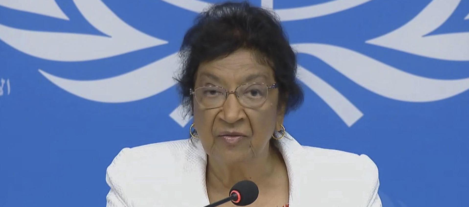 La directora de la Comisión Internacional Independiente de Investigación de la ONU para los territorios palestinos ocupados, Navi Pillay