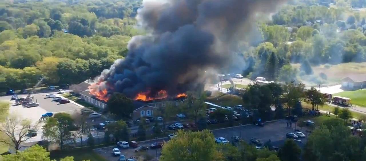 El incendio en la iglesia.