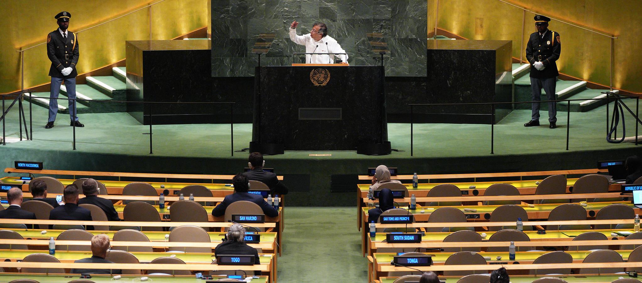 Gustavo Petro en la ONU. 