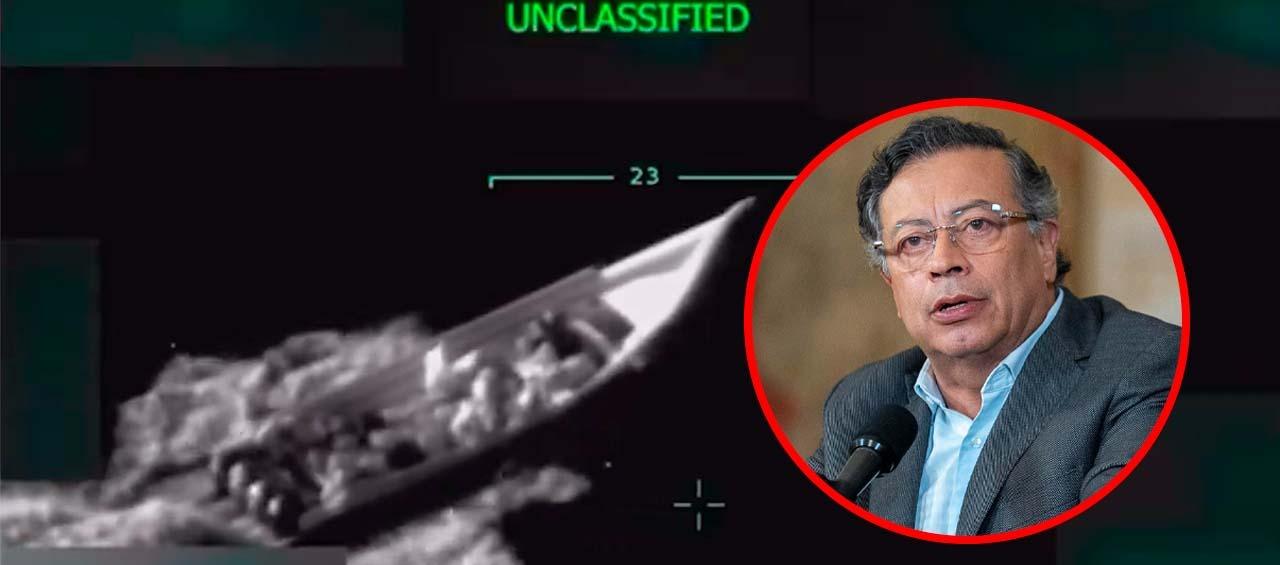 Lancha atacada por EE.UU. y el Presidente Gustavo Petro.