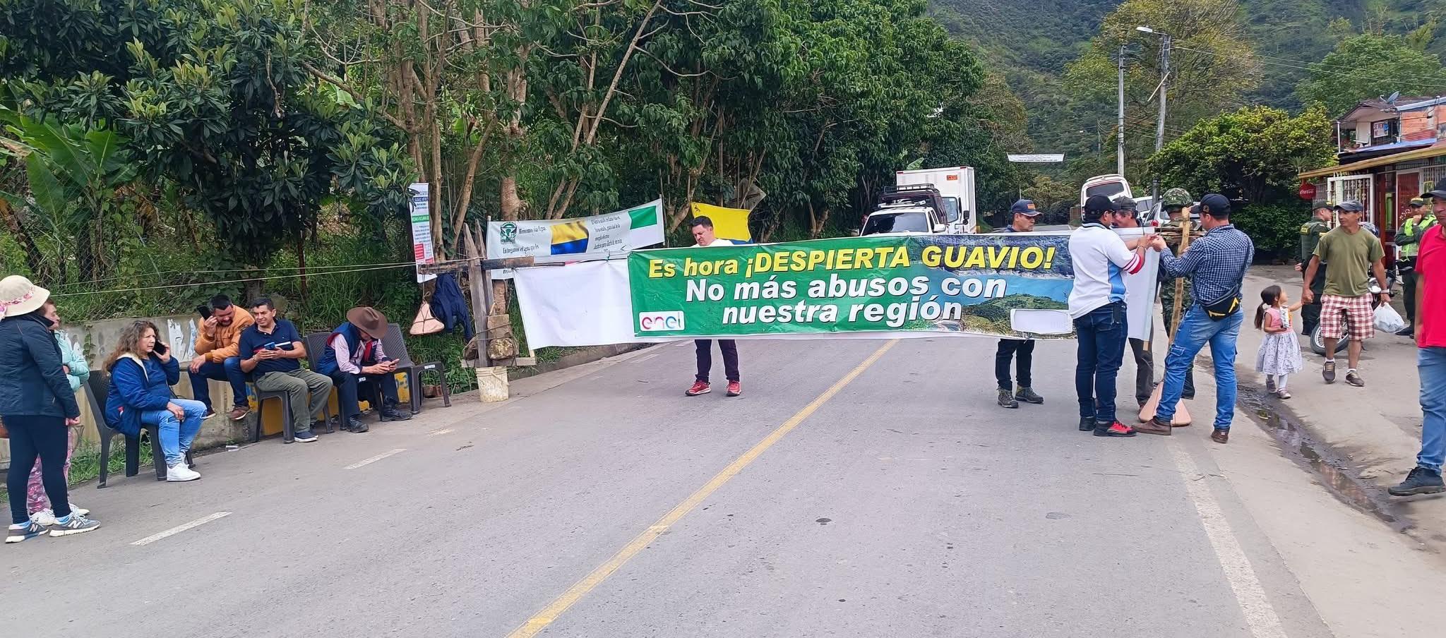 Protesta en El Guavio.