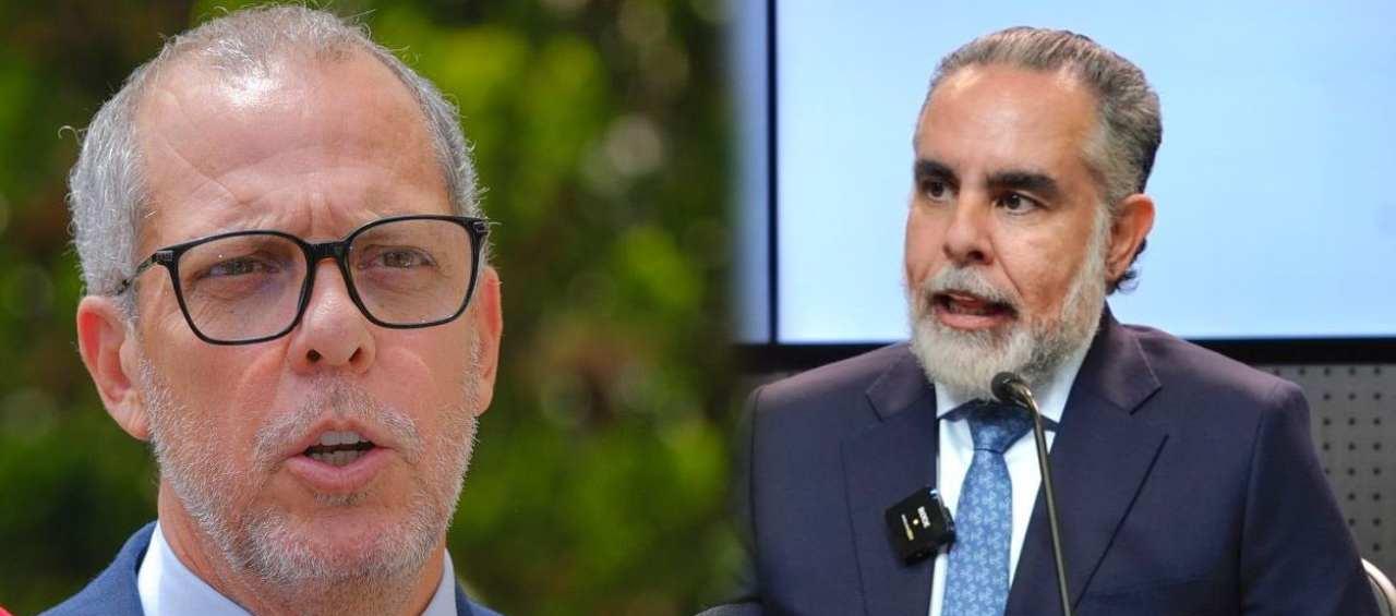 El precandidato Alfredo Saade y el ministro del Interior, Armando Benedetti. 