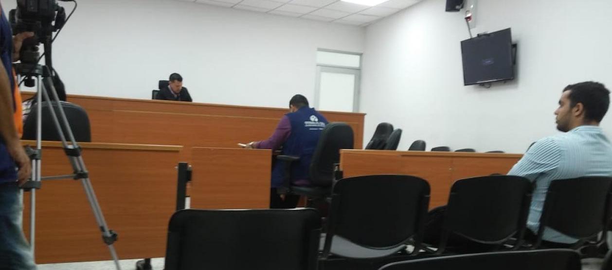 Aspecto de una sala de audiencia en Barranquilla. 