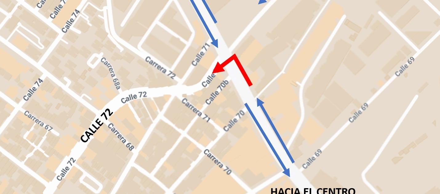 Imagen de la zona donde se implementarán las medidas.