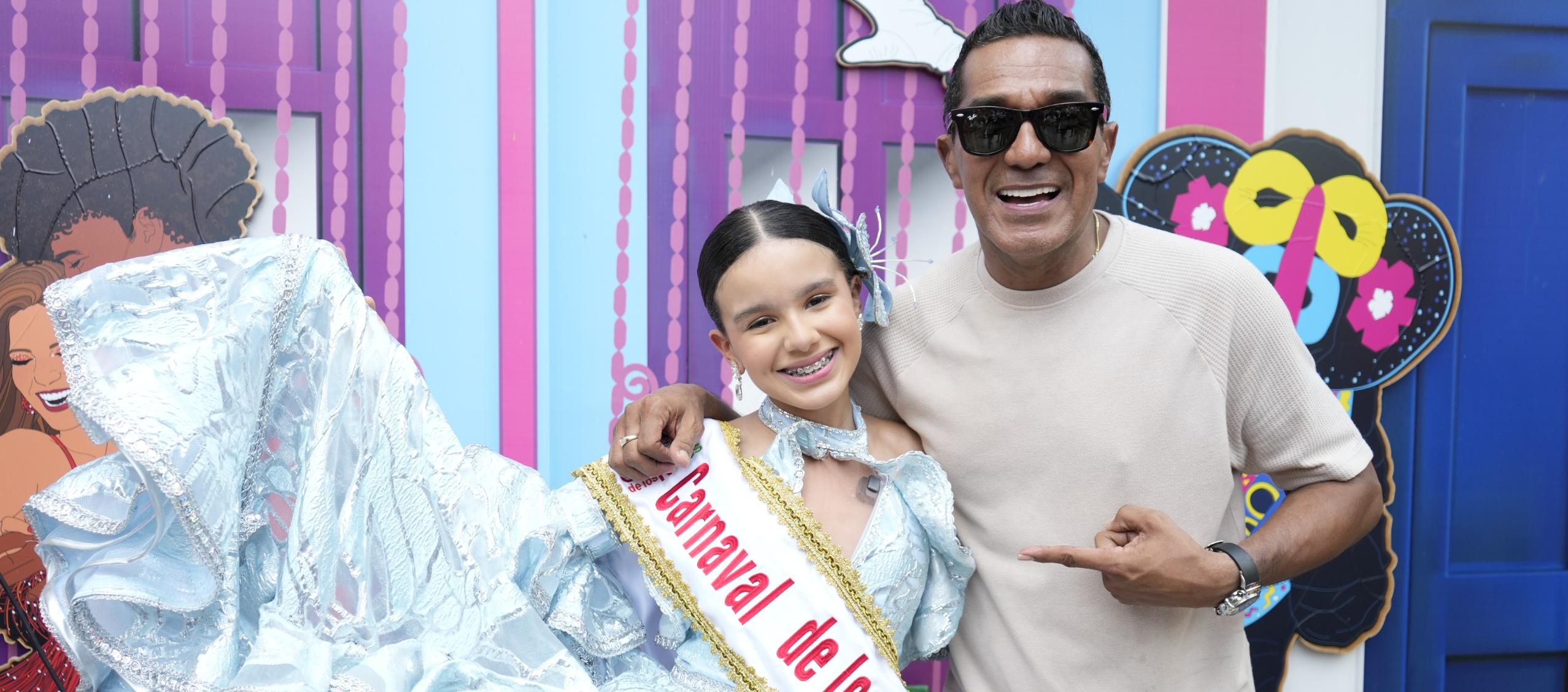 Checo Acosta y su hija Sharon Acosta, Reina del Carnaval de los Niños 2026.