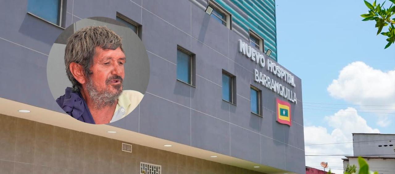 Américo Antonio López (círculo) en el Nuevo Hospital Barranquilla.
