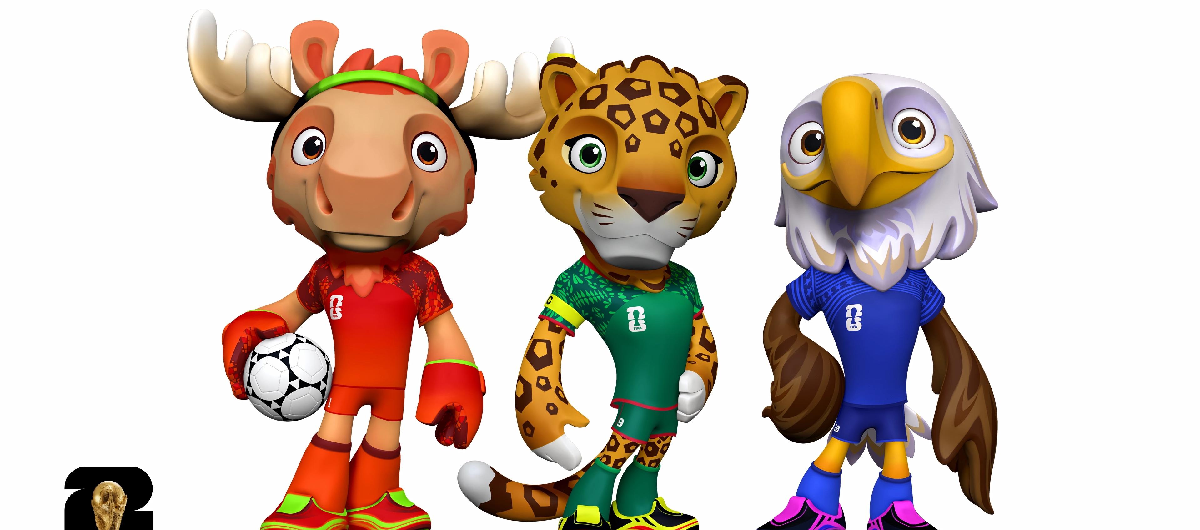  Maple, Zayu, y Clutch, mascotas del Mundial 2026.