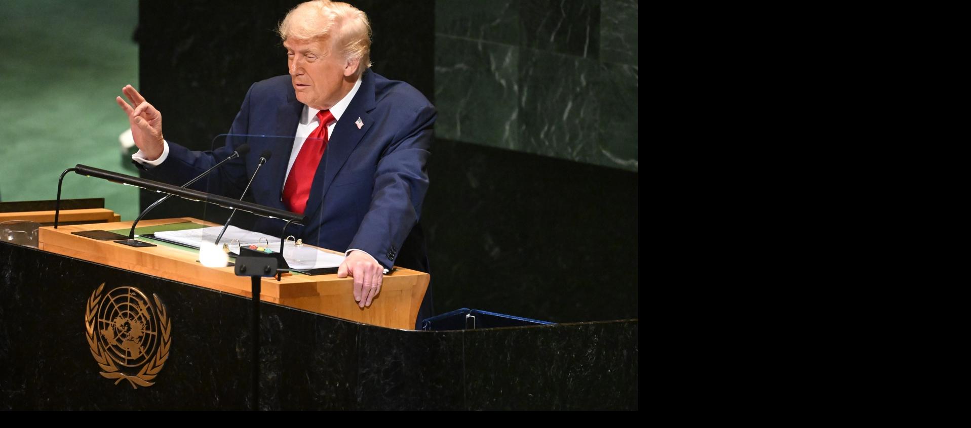 Donald Trump, presidente de Estados Unidos, durante su intervención en la ONU.